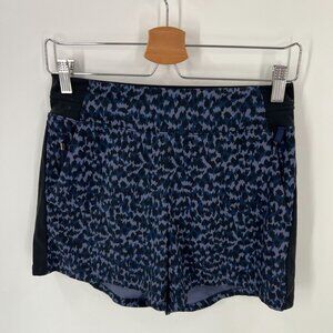 Athleta Brooklyn Printed Short Size 2 Blue Stretch Lightweight Travel Athleisure
